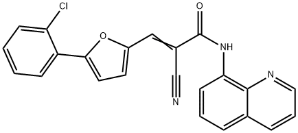 (E)-3-(5-(2-chlorophenyl)furan-2-yl)-2-cyano-N-(quinolin-8-yl)acrylamide 구조식 이미지