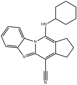 11-(cyclohexylamino)-2,3-dihydro-1H-benzo[4,5]imidazo[1,2-a]cyclopenta[d]pyridine-4-carbonitrile 구조식 이미지