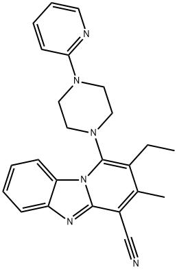 2-ethyl-3-methyl-1-(4-(pyridin-2-yl)piperazin-1-yl)benzo[4,5]imidazo[1,2-a]pyridine-4-carbonitrile Structure