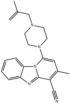 3-methyl-1-(4-(2-methylallyl)piperazin-1-yl)benzo[4,5]imidazo[1,2-a]pyridine-4-carbonitrile Structure