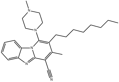 3-methyl-1-(4-methylpiperazin-1-yl)-2-octylbenzo[4,5]imidazo[1,2-a]pyridine-4-carbonitrile Structure