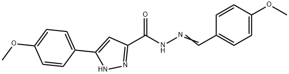 (E)-N-(4-methoxybenzylidene)-3-(4-methoxyphenyl)-1H-pyrazole-5-carbohydrazide 구조식 이미지