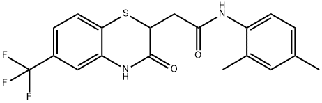 N-(2,4-dimethylphenyl)-2-(3-oxo-6-(trifluoromethyl)-3,4-dihydro-2H-benzo[b][1,4]thiazin-2-yl)acetamide Structure