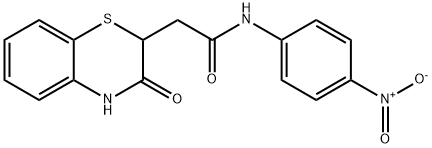 N-(4-nitrophenyl)-2-(3-oxo-3,4-dihydro-2H-benzo[b][1,4]thiazin-2-yl)acetamide 구조식 이미지