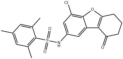 N-(4-chloro-9-oxo-7,8-dihydro-6H-dibenzofuran-2-yl)-2,4,6-trimethylbenzenesulfonamide 구조식 이미지