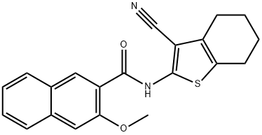 N-(3-cyano-4,5,6,7-tetrahydrobenzo[b]thiophen-2-yl)-3-methoxy-2-naphthamide 구조식 이미지