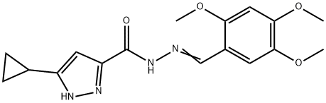 (E)-3-cyclopropyl-N-(2,4,5-trimethoxybenzylidene)-1H-pyrazole-5-carbohydrazide 구조식 이미지