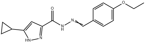 (E)-3-cyclopropyl-N-(4-ethoxybenzylidene)-1H-pyrazole-5-carbohydrazide 구조식 이미지