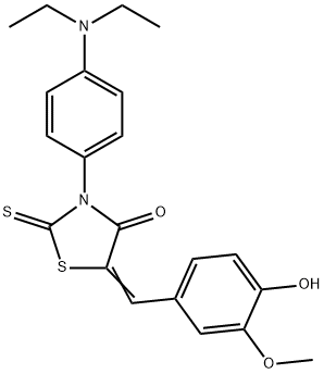 (Z)-3-(4-(diethylamino)phenyl)-5-(4-hydroxy-3-methoxybenzylidene)-2-thioxothiazolidin-4-one Structure