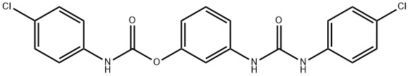 3-({[(4-chlorophenyl)amino]carbonyl}amino)phenyl (4-chlorophenyl)carbamate 구조식 이미지