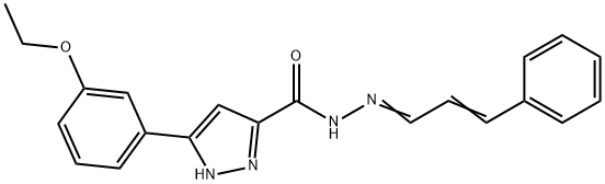 3-(3-ethoxyphenyl)-N-((1E,2E)-3-phenylallylidene)-1H-pyrazole-5-carbohydrazide 구조식 이미지