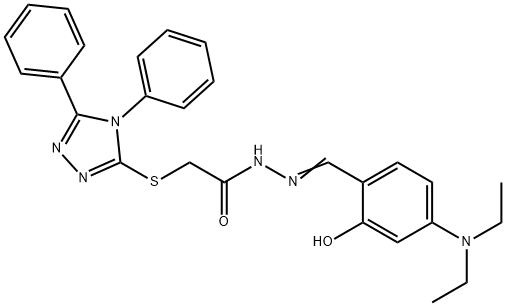 5-(diethylazaniumyl)-2-[(E)-[[2-[(4,5-diphenyl-1,2,4-triazol-3-yl)sulfanyl]acetyl]hydrazinylidene]methyl]phenolate Structure