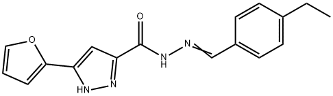 (E)-N-(4-ethylbenzylidene)-3-(furan-2-yl)-1H-pyrazole-5-carbohydrazide 구조식 이미지