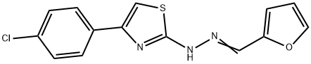 (E)-4-(4-chlorophenyl)-2-(((E)-furan-2-ylmethylene)hydrazono)-2,3-dihydrothiazole 구조식 이미지