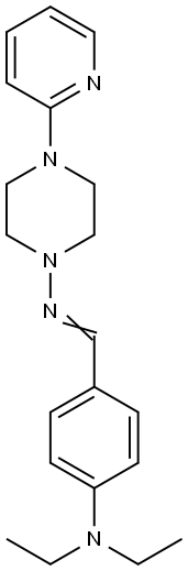 (E)-N,N-diethyl-4-(((4-(pyridin-2-yl)piperazin-1-yl)imino)methyl)aniline Structure