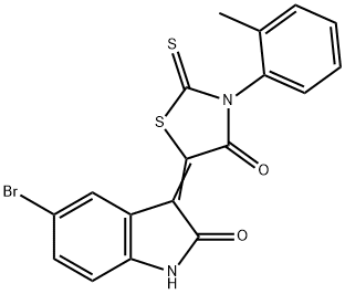 (Z)-5-(5-bromo-2-oxoindolin-3-ylidene)-2-thioxo-3-(o-tolyl)thiazolidin-4-one Structure