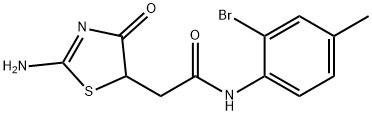 N-(2-bromo-4-methylphenyl)-2-(2-imino-4-oxothiazolidin-5-yl)acetamide Structure