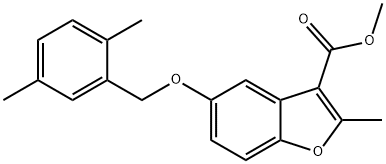 methyl 5-((2,5-dimethylbenzyl)oxy)-2-methylbenzofuran-3-carboxylate 구조식 이미지