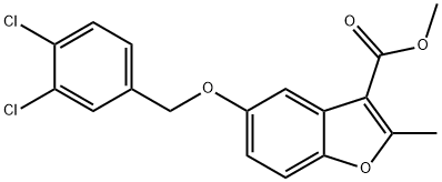 methyl 5-((3,4-dichlorobenzyl)oxy)-2-methylbenzofuran-3-carboxylate 구조식 이미지