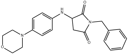1-benzyl-3-((4-morpholinophenyl)amino)pyrrolidine-2,5-dione 구조식 이미지
