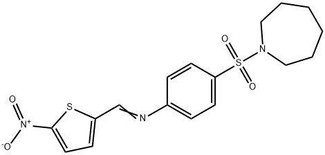 4-(1-azepanylsulfonyl)-N-[(5-nitro-2-thienyl)methylene]aniline Structure