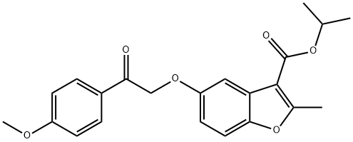 isopropyl 5-(2-(4-methoxyphenyl)-2-oxoethoxy)-2-methylbenzofuran-3-carboxylate 구조식 이미지