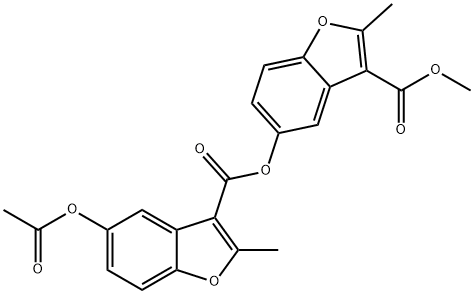 3-(methoxycarbonyl)-2-methylbenzofuran-5-yl 5-acetoxy-2-methylbenzofuran-3-carboxylate 구조식 이미지