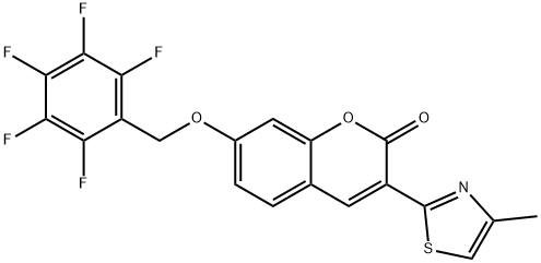 3-(4-methylthiazol-2-yl)-7-((perfluorophenyl)methoxy)-2H-chromen-2-one Structure