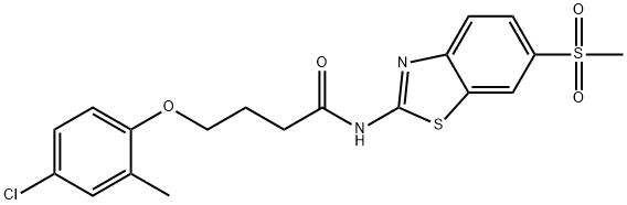 4-(4-chloro-2-methylphenoxy)-N-(6-methylsulfonyl-1,3-benzothiazol-2-yl)butanamide 구조식 이미지