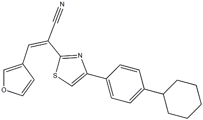 (Z)-2-(4-(4-cyclohexylphenyl)thiazol-2-yl)-3-(furan-3-yl)acrylonitrile Structure