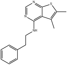 5,6-dimethyl-N-phenethylthieno[2,3-d]pyrimidin-4-amine 구조식 이미지