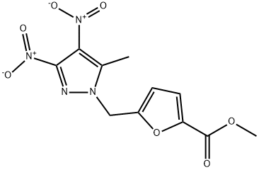 methyl 5-[(5-methyl-3,4-dinitro-1H-pyrazol-1-yl)methyl]-2-furoate 구조식 이미지