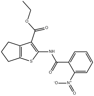 ethyl 2-(2-nitrobenzamido)-5,6-dihydro-4H-cyclopenta[b]thiophene-3-carboxylate Structure