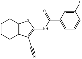 N-(3-cyano-4,5,6,7-tetrahydrobenzo[b]thiophen-2-yl)-3-fluorobenzamide 구조식 이미지