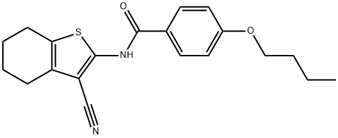 4-butoxy-N-(3-cyano-4,5,6,7-tetrahydrobenzo[b]thiophen-2-yl)benzamide 구조식 이미지
