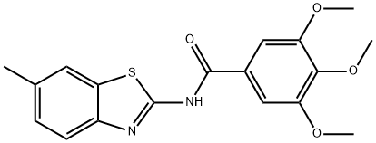 (E)-3,4,5-trimethoxy-N-(6-methylbenzo[d]thiazol-2(3H)-ylidene)benzamide 구조식 이미지