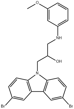 1-(3,6-dibromocarbazol-9-yl)-3-(3-methoxyanilino)propan-2-ol 구조식 이미지