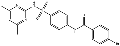 4-bromo-N-(4-(N-(4,6-dimethylpyrimidin-2-yl)sulfamoyl)phenyl)benzamide 구조식 이미지