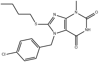 8-(butylthio)-7-(4-chlorobenzyl)-3-methyl-3,7-dihydro-1H-purine-2,6-dione 구조식 이미지