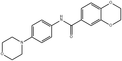 N-(4-morpholinophenyl)-2,3-dihydrobenzo[b][1,4]dioxine-6-carboxamide 구조식 이미지