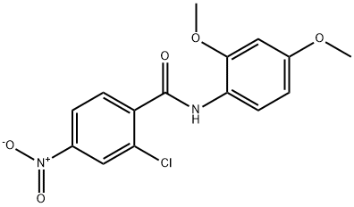 2-Chloro-N-(2,4-dimethoxyphenyl)-4-nitrobenzamide, 97% 구조식 이미지