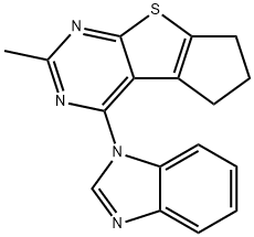 4-(1H-benzo[d]imidazol-1-yl)-2-methyl-6,7-dihydro-5H-cyclopenta[4,5]thieno[2,3-d]pyrimidine Structure