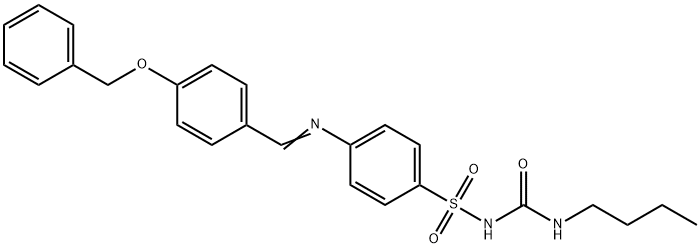 4-{[4-(benzyloxy)benzylidene]amino}-N-[(butylamino)carbonyl]benzenesulfonamide Structure