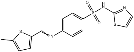 4-{[(5-methyl-2-thienyl)methylene]amino}-N-1,3-thiazol-2-ylbenzenesulfonamide 구조식 이미지