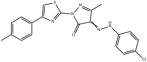 4-[(4-chlorophenyl)hydrazono]-5-methyl-2-[4-(4-methylphenyl)-1,3-thiazol-2-yl]-2,4-dihydro-3H-pyrazol-3-one Structure