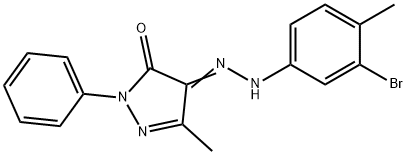 4-[(3-bromo-4-methylphenyl)hydrazono]-5-methyl-2-phenyl-2,4-dihydro-3H-pyrazol-3-one 구조식 이미지