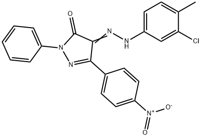 4-[(3-chloro-4-methylphenyl)hydrazono]-5-(4-nitrophenyl)-2-phenyl-2,4-dihydro-3H-pyrazol-3-one Structure