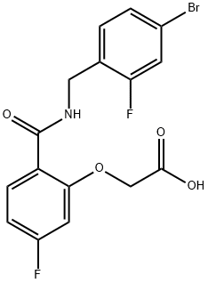 [2-(4-Bromo-2-fluoro-benzylcarbamoyl)-5-fluoro-phenoxy]-acetic acid Structure