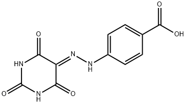4-[2-(2,4,6-trioxo-1,3-diazinan-5-ylidene)hydrazinyl]benzoic acid Structure