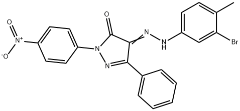 4-[(3-bromo-4-methylphenyl)hydrazono]-2-(4-nitrophenyl)-5-phenyl-2,4-dihydro-3H-pyrazol-3-one 구조식 이미지